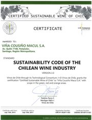 Certified Sustainable Wine of Chile